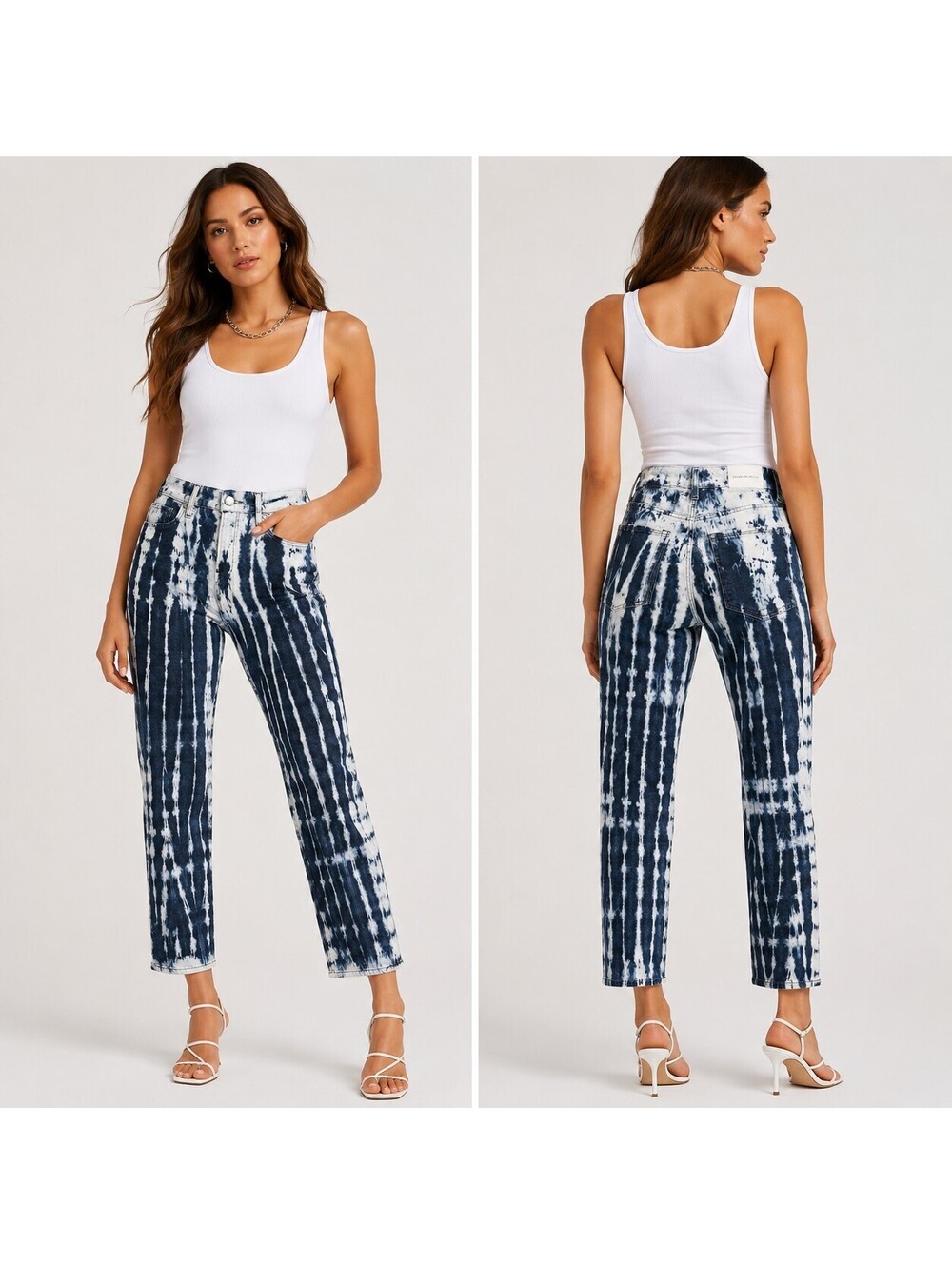 Good American Good Vintage Jeans Women’s 8/29 High Rise Tie Dye Straight Ankle